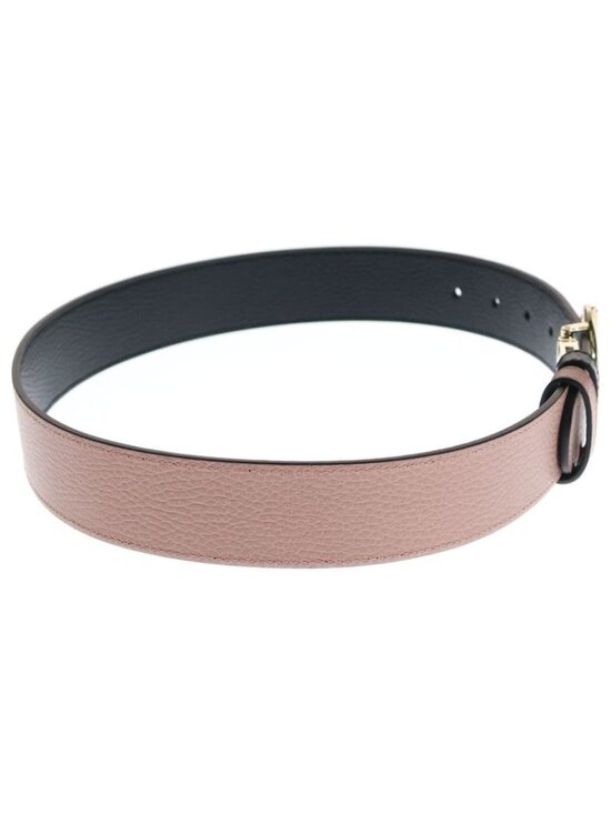 Gucci Interlocking Logo Buckle Reversible Leather Belt Gold Pink main image 5